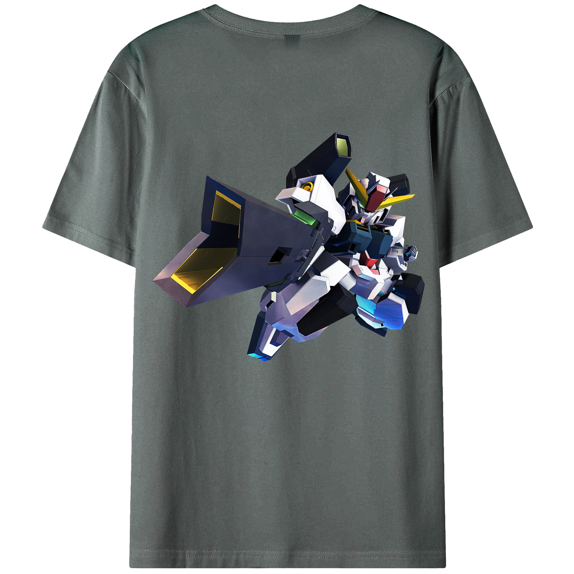 （画像用） 機動戦士ガンダム Mobile Suit Gundam 綿100％ メンズ半袖Tシャツ（バックプリント） 通気性